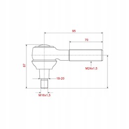 Rutulinis šarnyras, strypo galas, Renault 7700658833