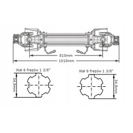 Trikampis šarnyrinis velenas 35x94 1010mm 970nm