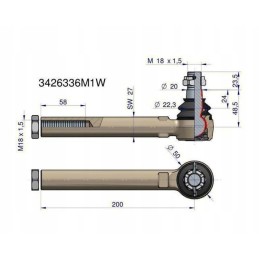 Vairo jungtis 200mm m18 3426336m1 Warynski