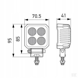 Kvadratinė darbinė lempa 4 LED 1700 lm 12 24v