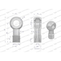 Žiedinė jungtis fi12 8l m14x1 5 warynski sprz