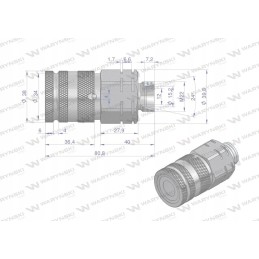 Hidraulinis greitas sujungimas su sausu išjungimo lizdu