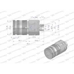 Hidraulinis greitas sujungimas su sausu išjungimo lizdu