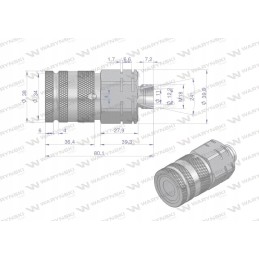 Hidraulinis greitas sujungimas su sausu išjungimo lizdu
