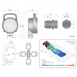 Halogeninė H3 apvali darbo lempa su rankena