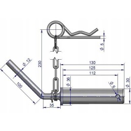 Vilkties kablio kaištis cinkuotas c 330