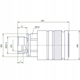 Greitos jungties lizdas skp f 1 2 m22x1 5 15l