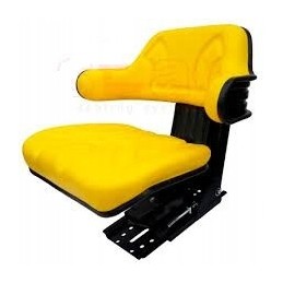 Geltona John Deere sėdynė su porankiais
