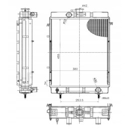 Vandens aušintuvas c 330 c 328 3 eilių varinis pl