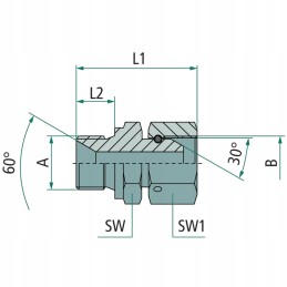 Tiesi hidraulinė jungtis 1 4 colių x m14 x 1 5