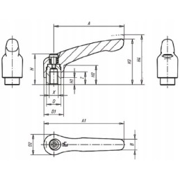Užveržimo svirtis kipp gr2 m8 atrakinimas ankstesnis