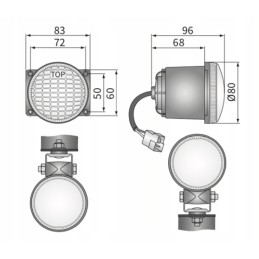 H3 įmontuojama darbo lempa Wesem lor541302 80x96