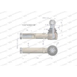 Vairo jungtis 143mm 18x1 5l 133743601 atsargus