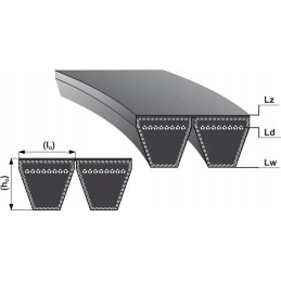 2hb optibelt bp5250 mm suvirintas trapecinis diržas