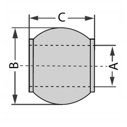 Sustiprintas apatinis jungties rutulys 52 mm kabliui