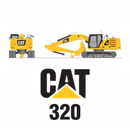 Cat 320 Caterpillar lipdukų rinkinys, aukštos kokybės