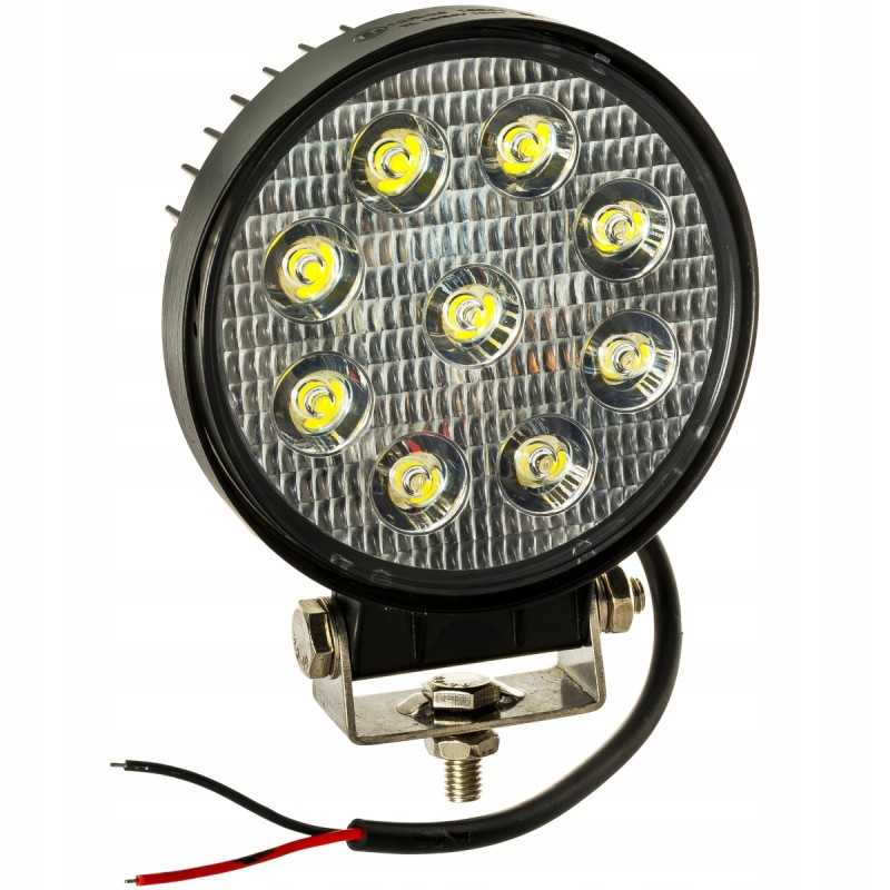 Apvali LED darbo lempa 27w 12v 24v 2100lm 9 led