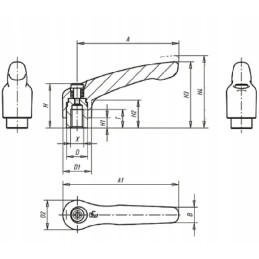 Kipp gr3 m10 suspaudimo svirtis atrakinimo amr