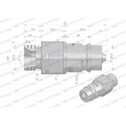 Hidraulinės greitosios jungties kištukas g1 2 šaukštai g
