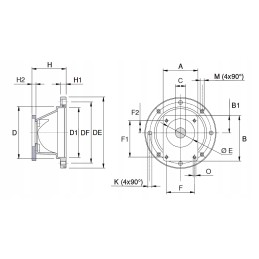 Variklio varpelio jungties flanšas gr2 2 2 4 kw