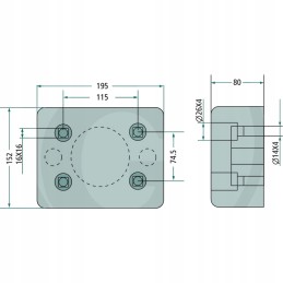 Rėmo buferis 150mm 80mm 195mm granitas