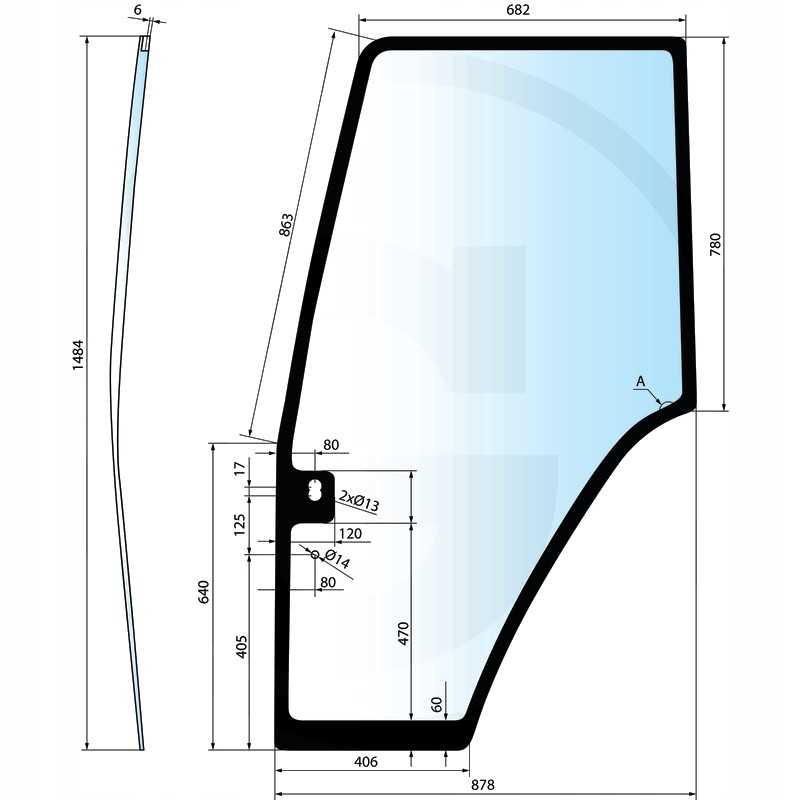 Langas New Holland TS 90 100 110 115 dešinėje