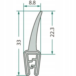 Universalus kabinos sandariklis 9x33 mm granitas