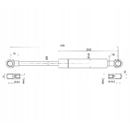 Teleskopinis amortizatorius 200n 260mm 425mm zetor