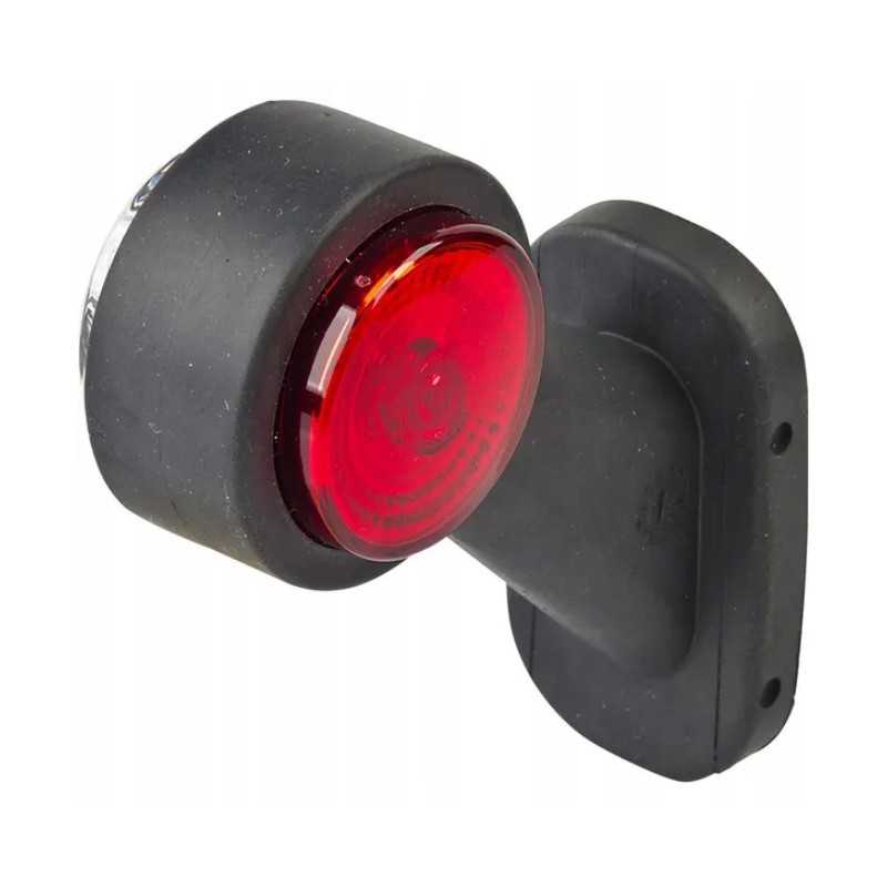 LED šoninė gabaritinė lemputė, kairė, apvali, 12 24v, raudona