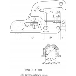 Rutulinis kablys 3000kg fi 35 51mm