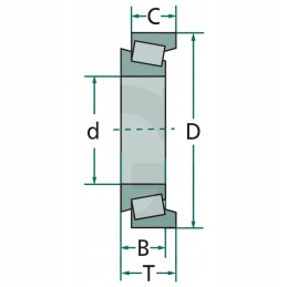 Kūginis ritininis guolis 16 mm granito