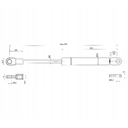 Teleskopinis amortizatorius 100n 175mm 275mm mf 3 mf 4
