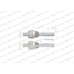 Vairo jungtis 202 mm m22x1 5 m22x1 5 043582