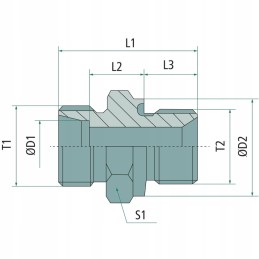 Tiesi hidraulinė jungtis m14x1 5 m16x1 5