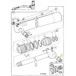 Kaušo cilindro įvorė, galinė, jcb 3cx 4cx 809 00128
