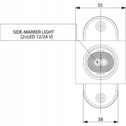 LED priekinis ir galinis kontūrinis bei šoninis gabaritinis žibintas