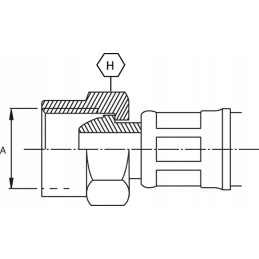 Tiesus prispaudžiamas galas su veržle DIN 2353 M10