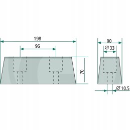 Rėmo buferis 198mm 22000034 granitas