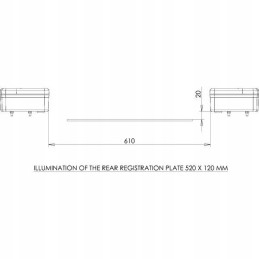 Halogeninis kvadratinis galinis žibintas, LED 12-24