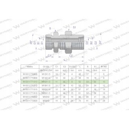 Metrinė pertvaros jungtis bb m16x1 5 10l xsv