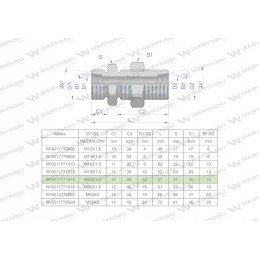 Metrinė pertvaros jungtis bb m22x1 5 15l xsv