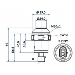 Claas Renault GTV jungiklio mygtukas