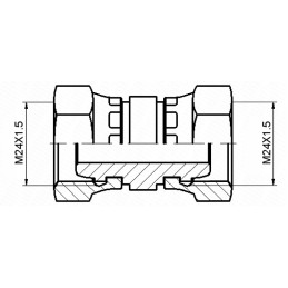 Tiesi jungtis aa m24x1 5 m24x1 5 hidrolideris