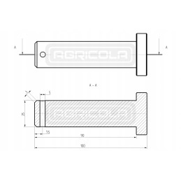 Pavaros cilindro kaiščio skersmuo 25, kaištis