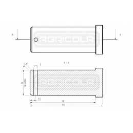 Pavaros cilindro kaiščio skersmuo 35, kaištis