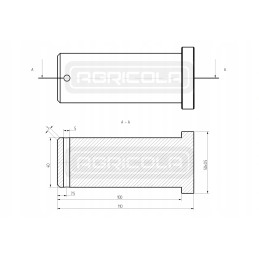 Varžto skersmuo 40 pavaros cilindrui, kaištis