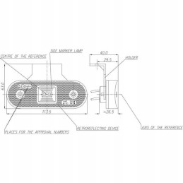 Stačiakampė LED šoninė gabaritinė lemputė 12 24v