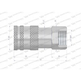 Sauso pjovimo hidraulinės greitosios jungties dydis