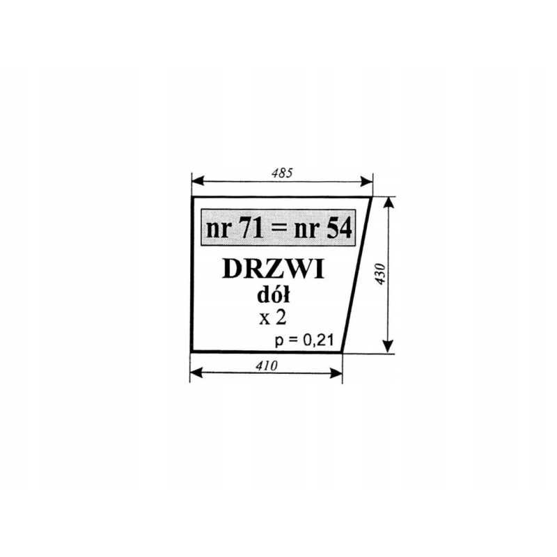 Durų stiklo dugnas mf 255 mažas smulkus 54