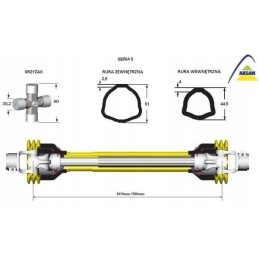 Šarnyrinis ir teleskopinis velenas 1010 1500 mm 620 nm 60270